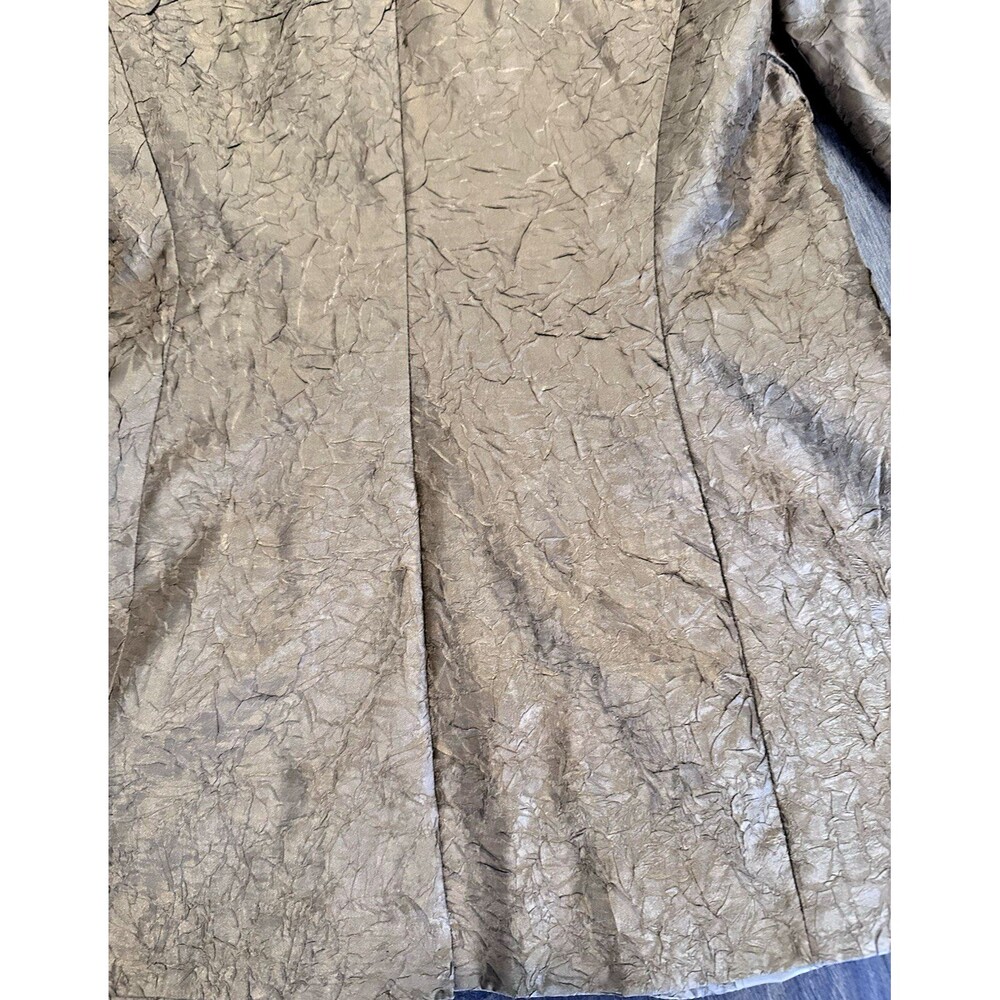 Donna Karan New York Women's Textured Metallic One-Button Blazer Bronze Brown 0 - Picture 11 of 13